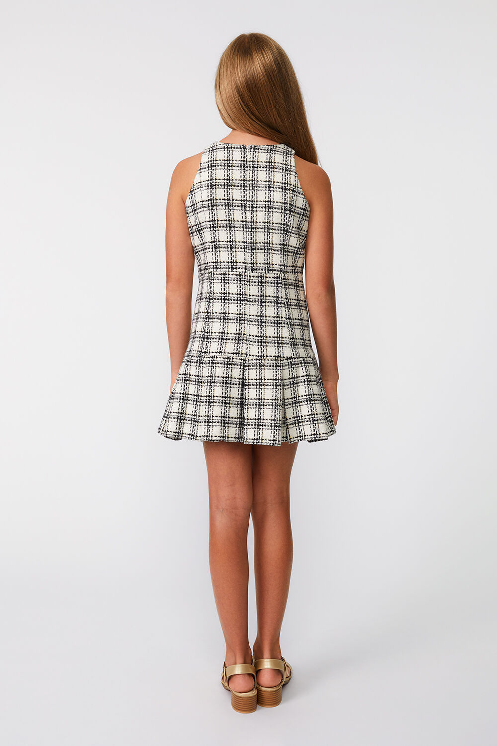 GIRLS MIAMI BOUCLE DRESS in colour GRAY VIOLET