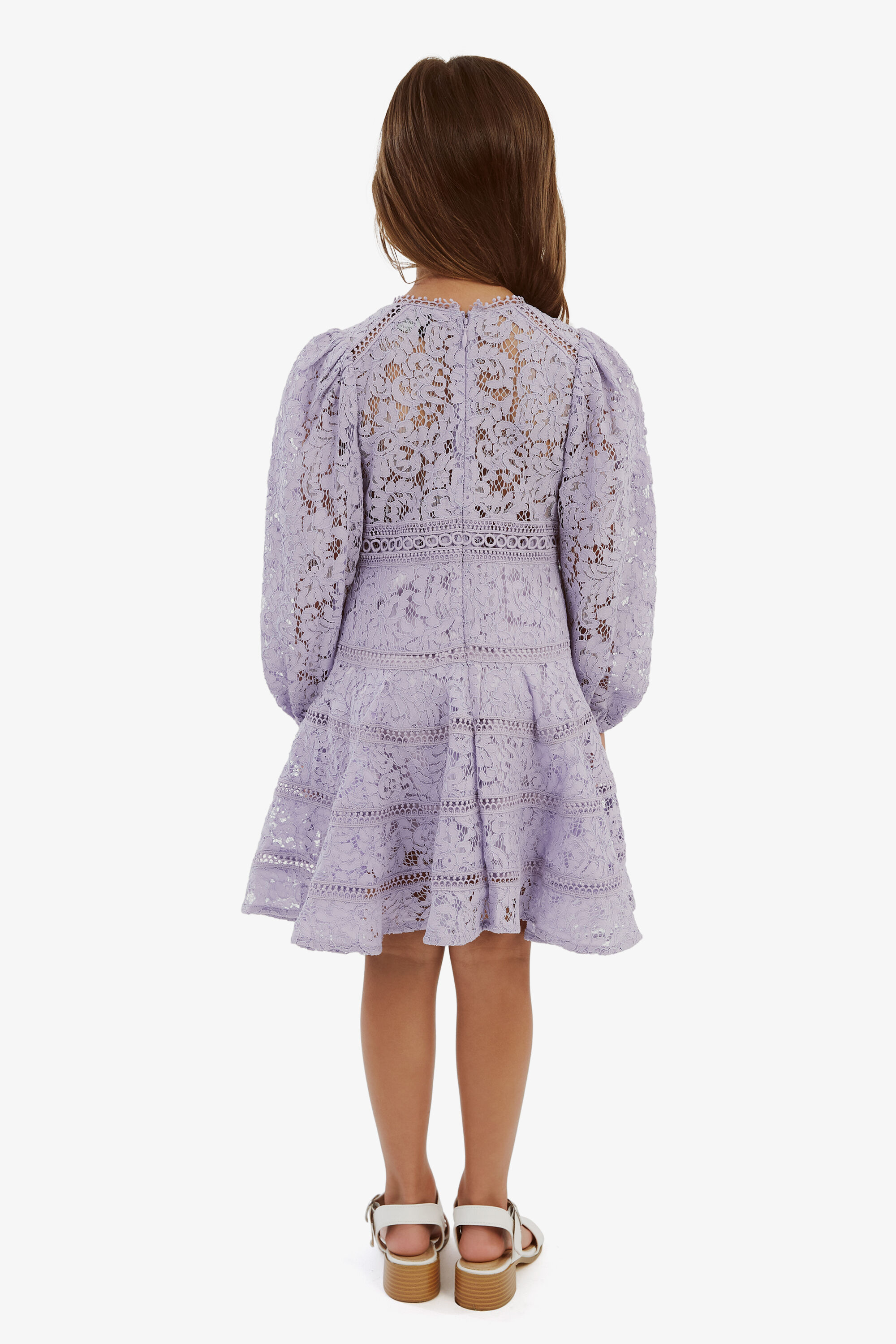 Girls Zandie Lace Dress In Violet Bardot Junior