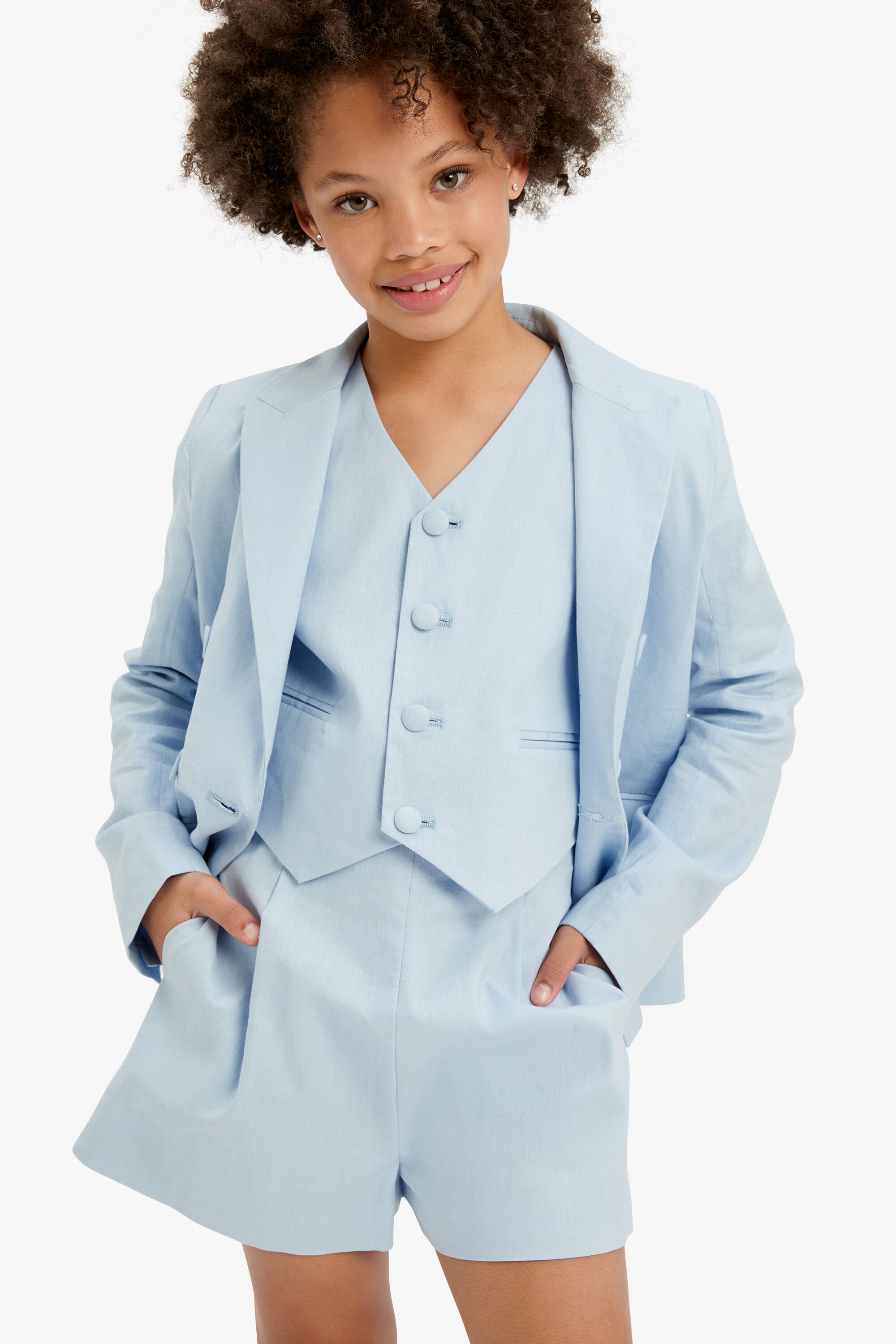 Girls Averill Blazer In Sky Blue Bardot Junior