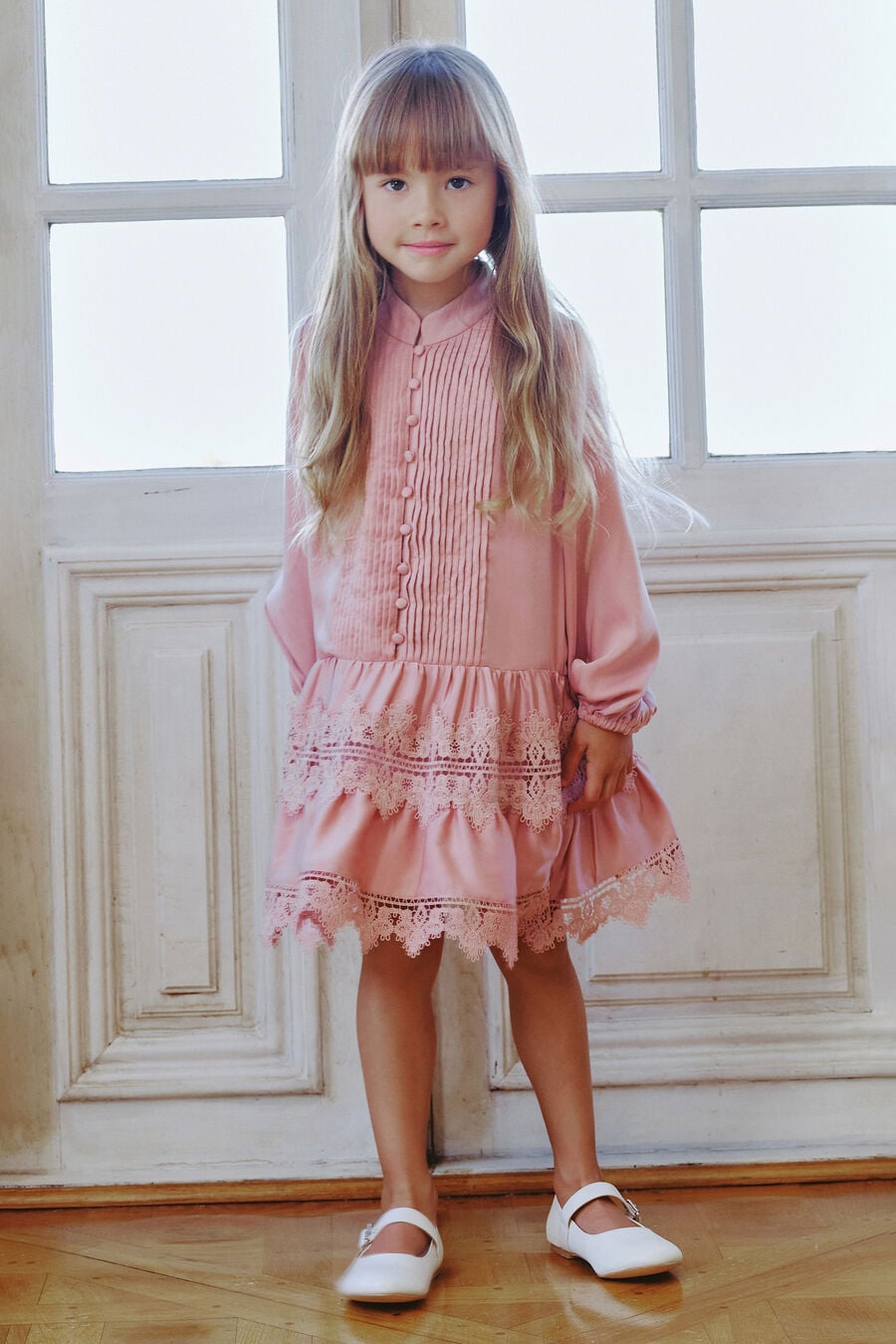 Girls Anie Satin Shirt Dress