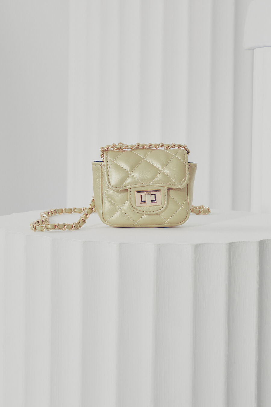 Girls Mini Quilted Metallic Bag