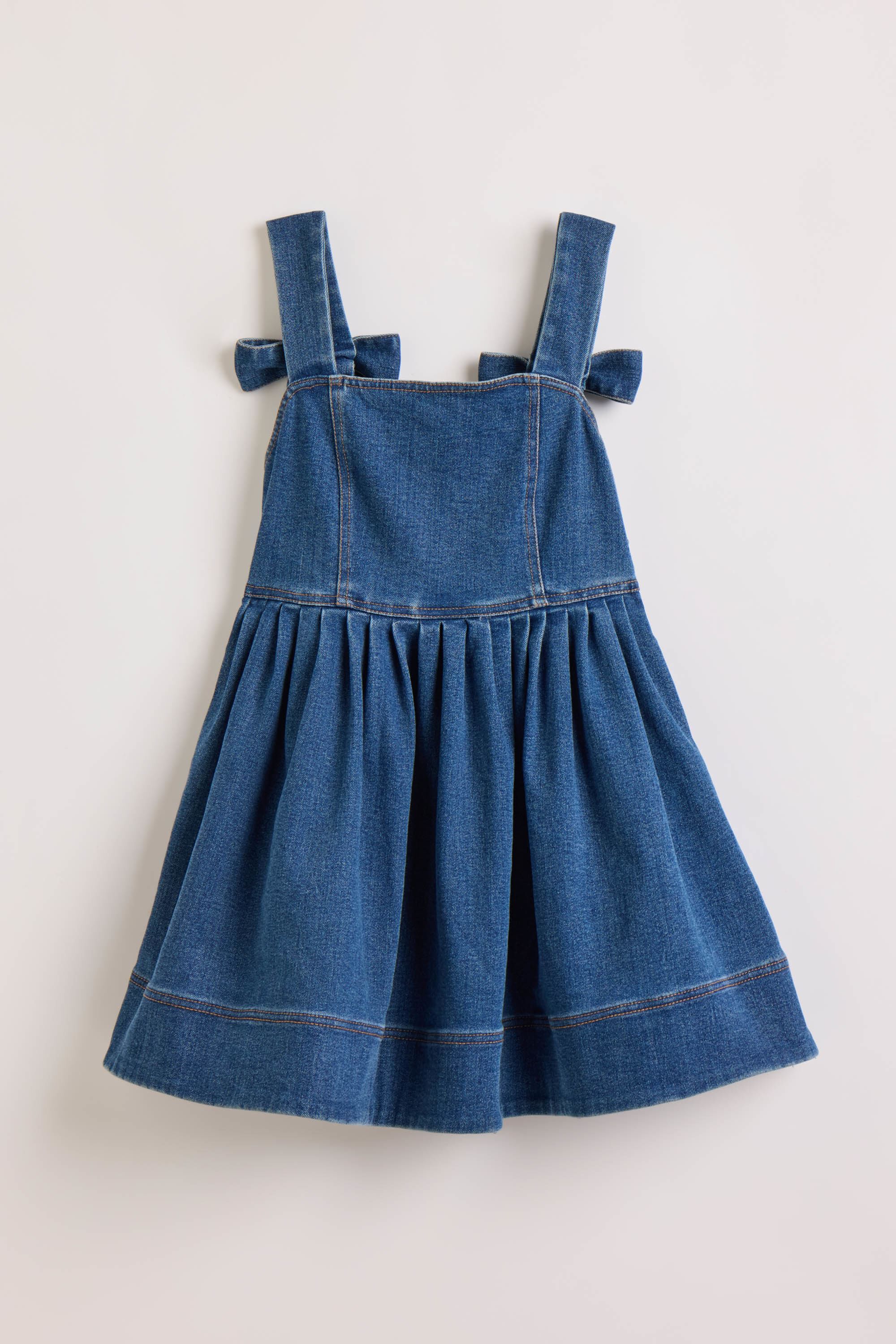 white christmas dresses Mia Belle Girls Ruffle Trim Denim Dress