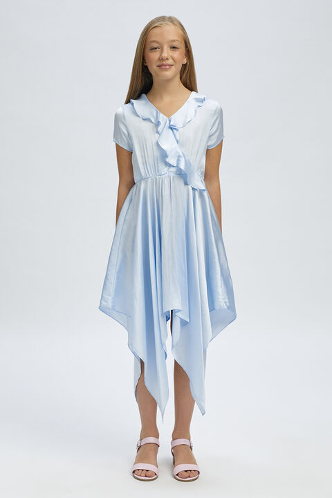 GIRLS CARTER HANKY DRESS in colour CROWN BLUE