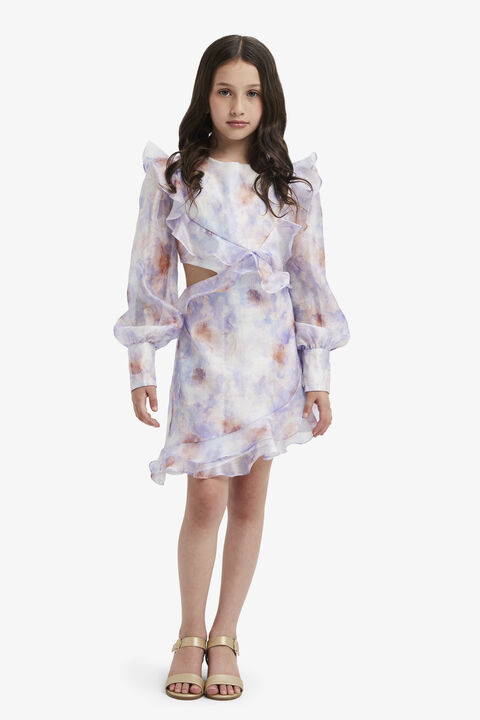 KARRIGAN FRILL DRESS in colour FAIR ORCHID