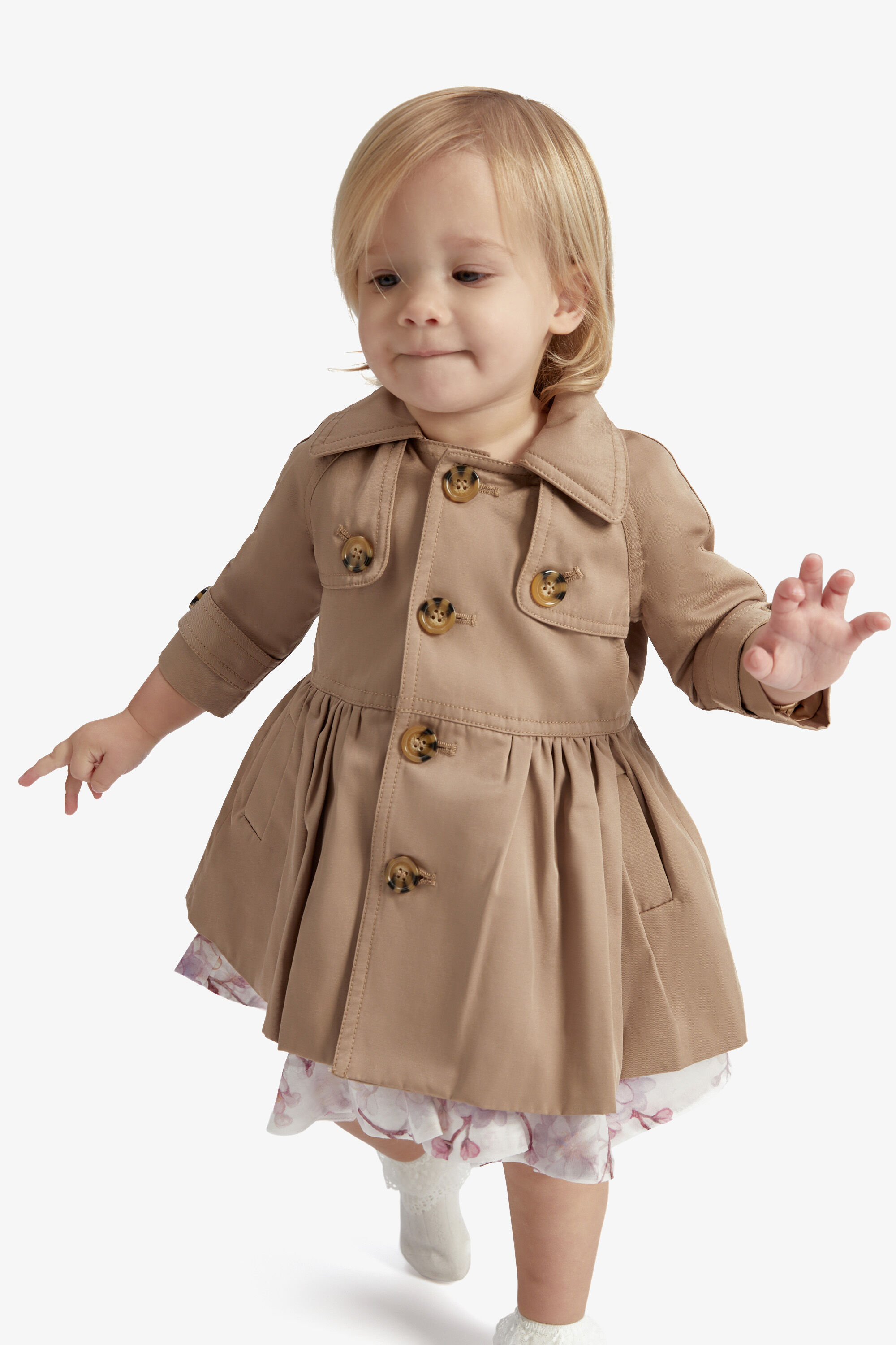 Baby Girl Mia Classic Trench In Tan Bardot Junior