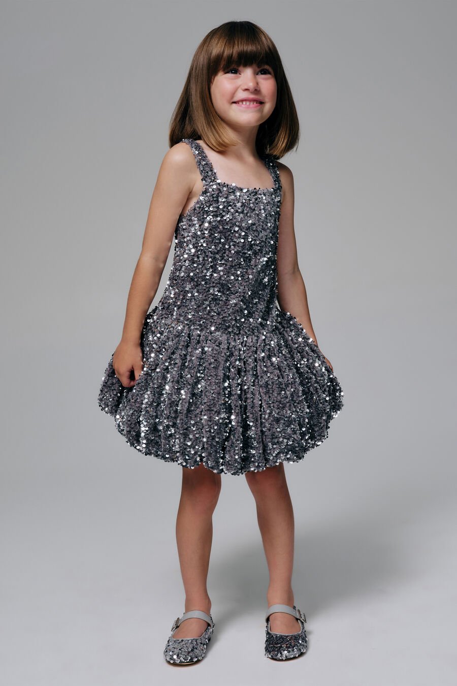 Girls Alanna Sequin Bubble Dress