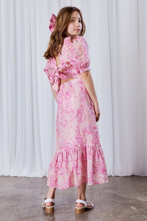 GIRLS ESSIE MAXI SKIRT in colour PEACH WHIP