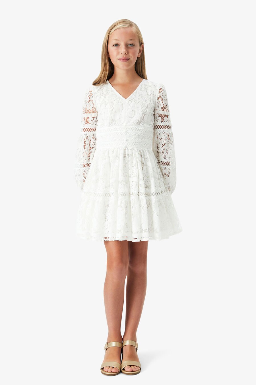 Girls Venice Floral Lace Dress