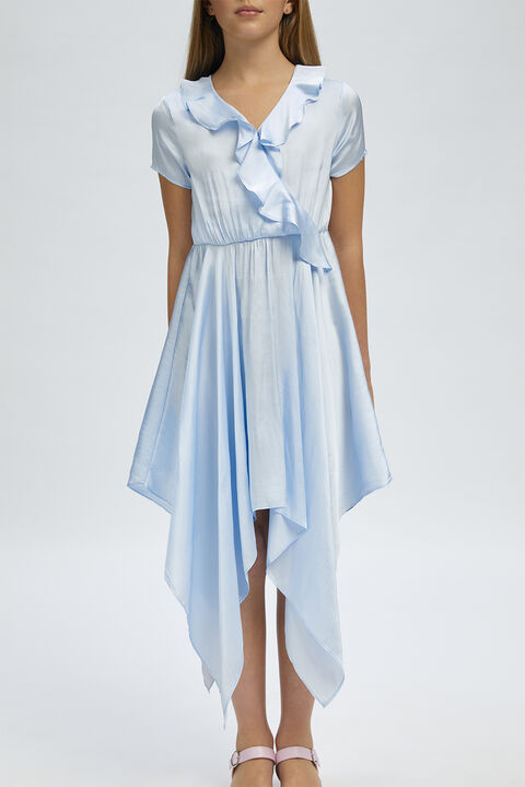 GIRLS CARTER HANKY DRESS in colour CROWN BLUE