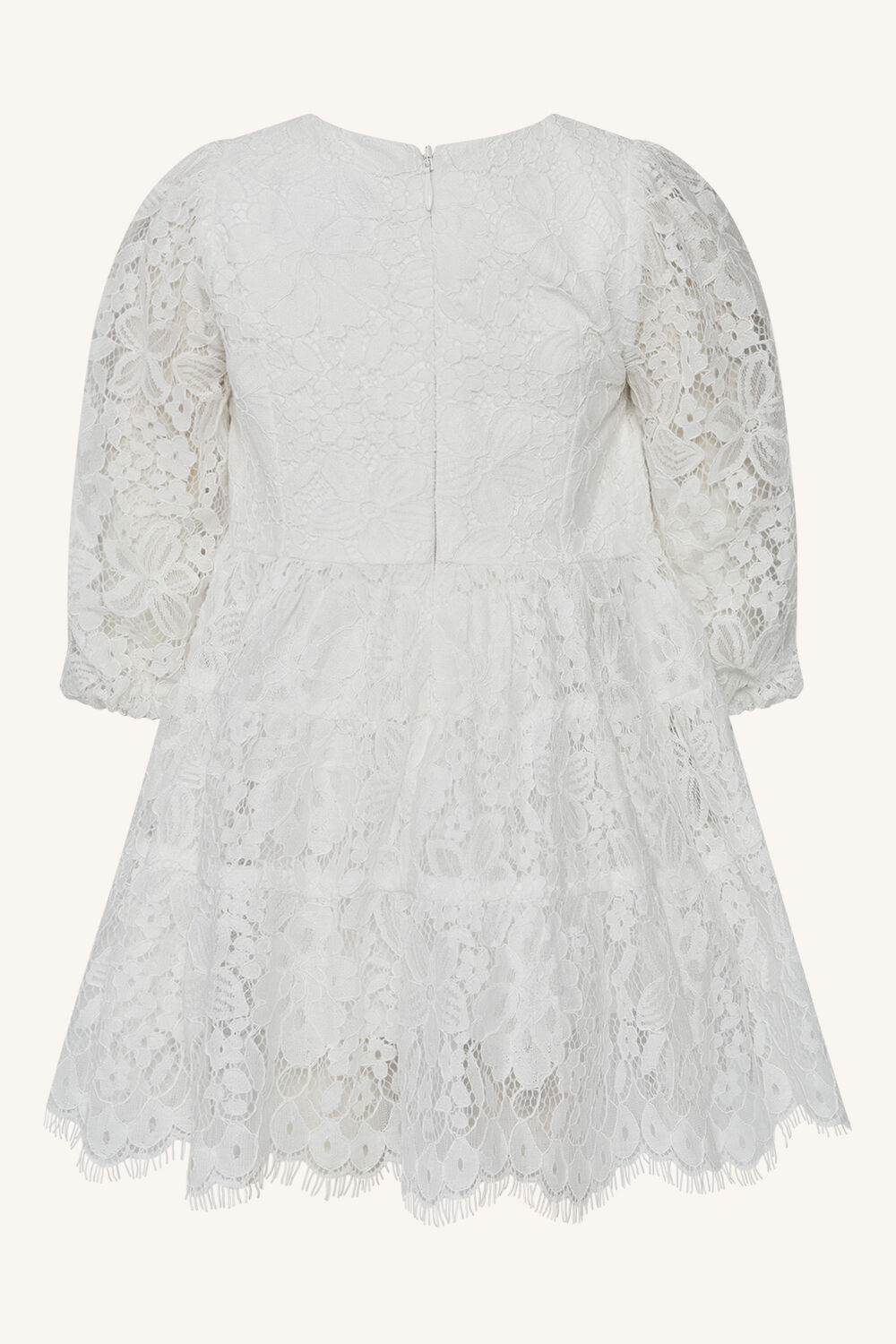 baby girl sienna tiered lace dress in colour SNOW WHITE