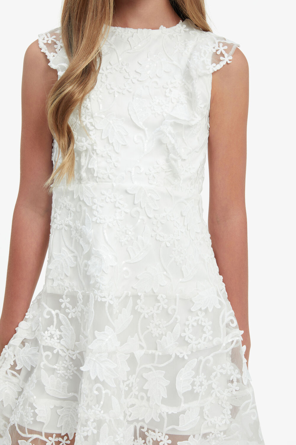 SADIE SPARKLE DRESS in colour BRIGHT WHITE