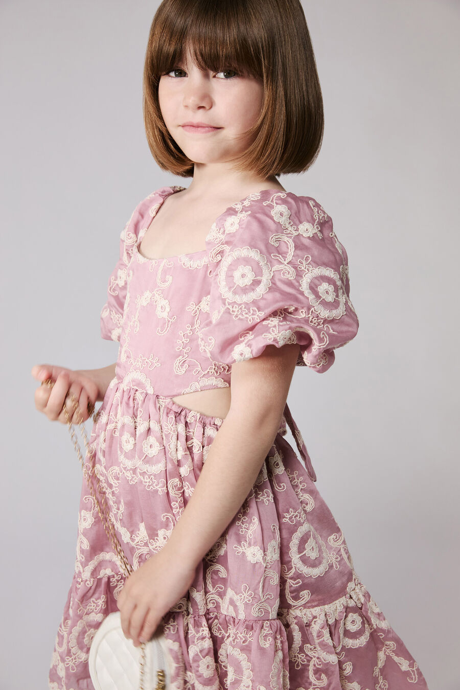 ELLE MINI DRESS in colour Dusty Pink