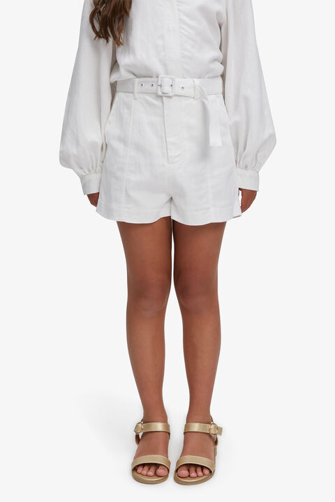 GIRLS HAILEY LINEN SHORT in colour BRIGHT WHITE