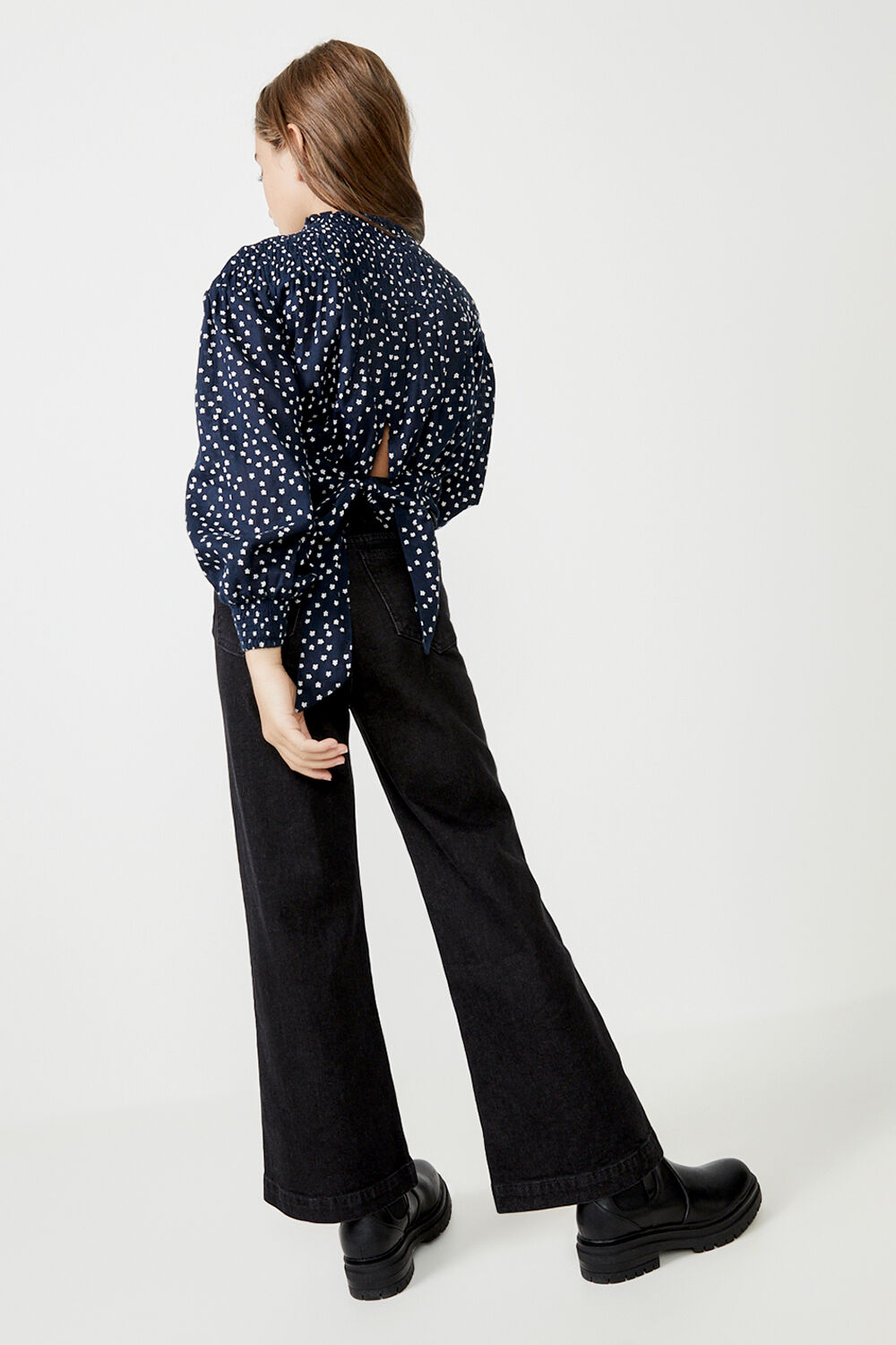 GIRLS HOLLY SHIRRED BLOUSE  in colour POWDER BLUE