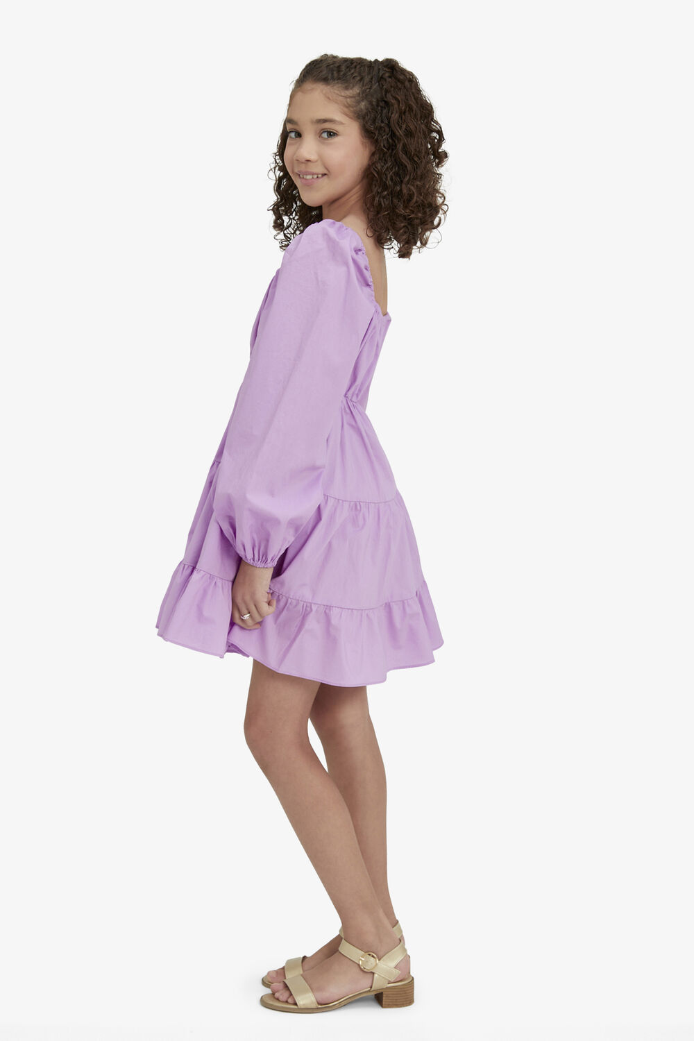 MAVES POPLIN DRESS in colour THISTLE