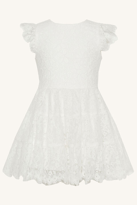 BABY GIRL SIENNA TIERED DRESS in colour CLOUD DANCER