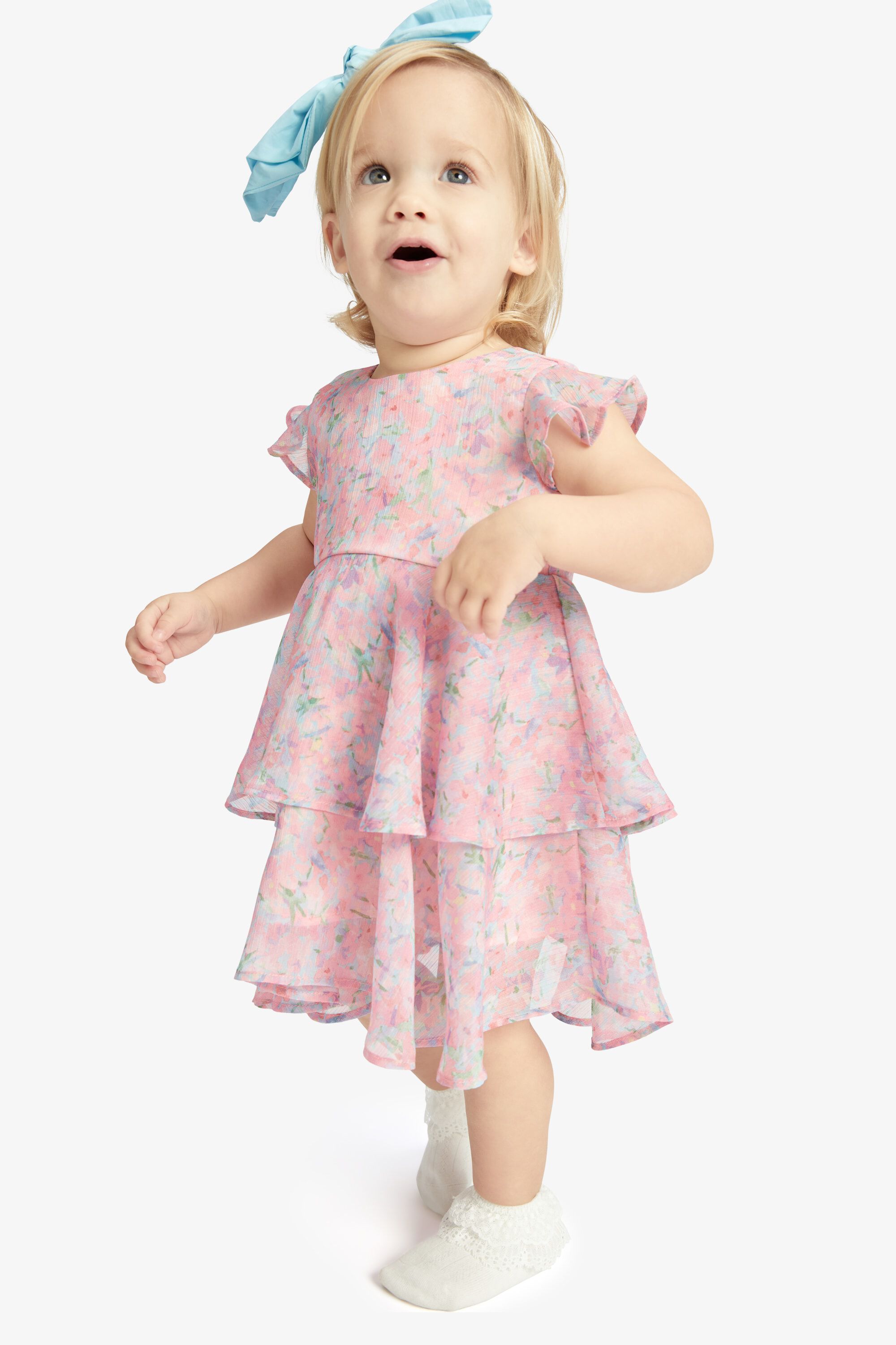 Pink floral baby dress online