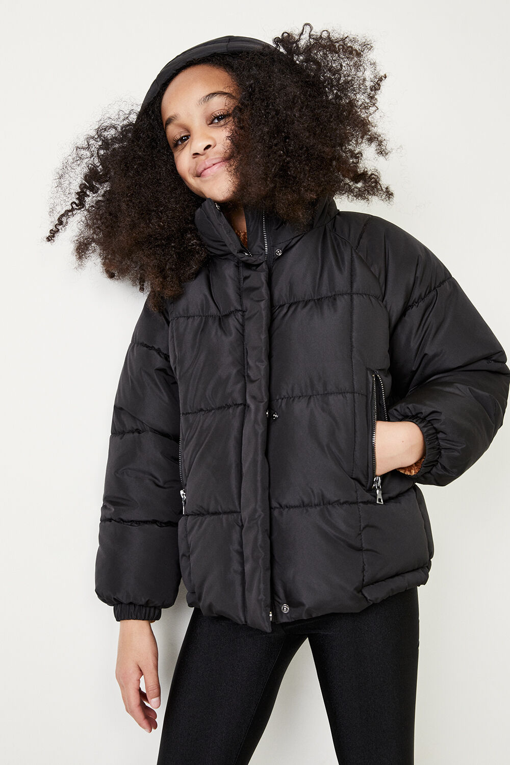 Girls Meika Puffer Jacket in Black