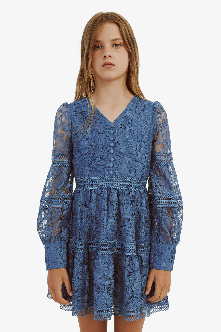 Girls Venice Lace Mini Dress