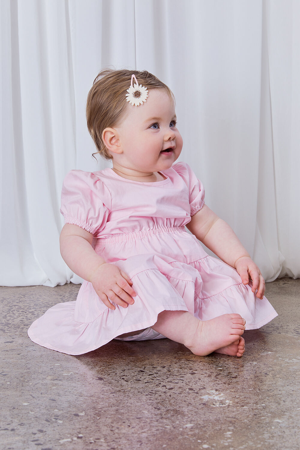 BABY GIRL ELLIOT MINI DRESS in colour SOFT PINK