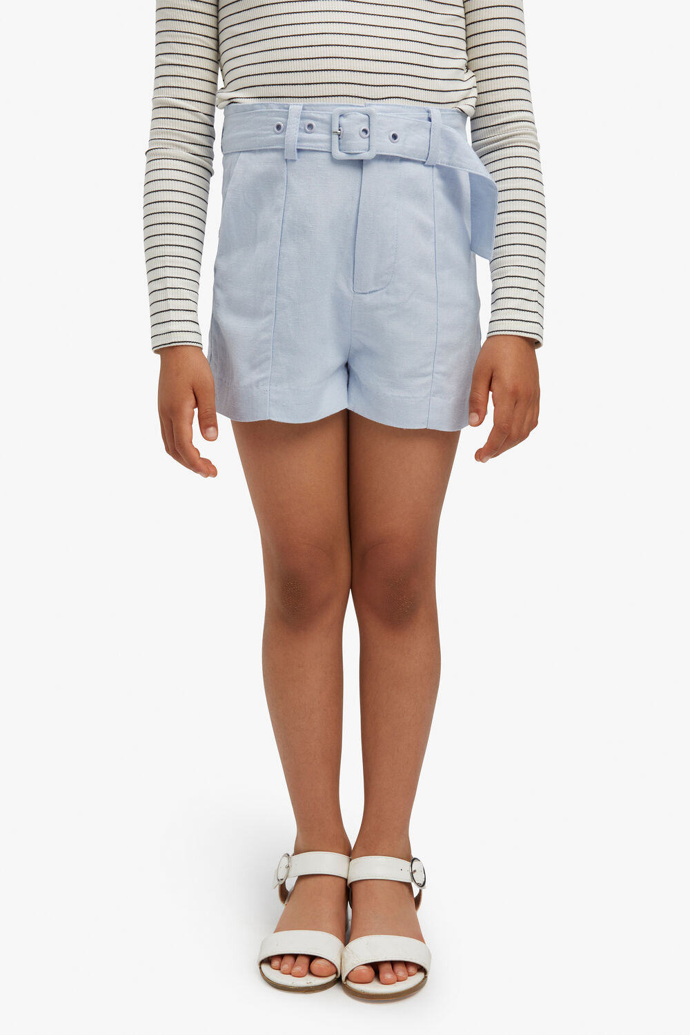GIRLS HAILEY LINEN SHORT in colour MOONLIGHT BLUE