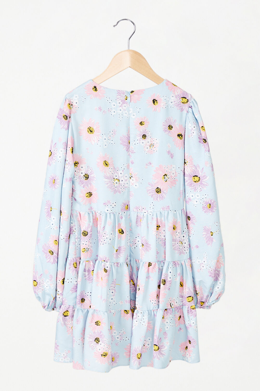 BABY GIRL ELLA BRODERIE DRESS in colour CLEMATIS BLUE
