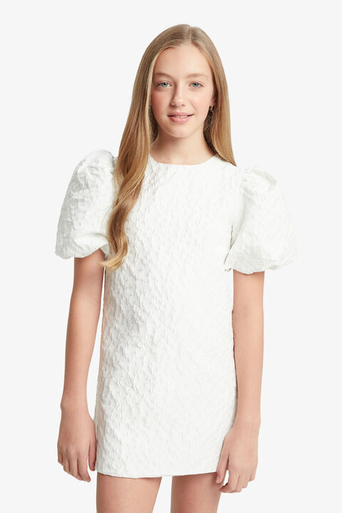 GIRLS GISELLE MINI DRESS in colour CLOUD DANCER