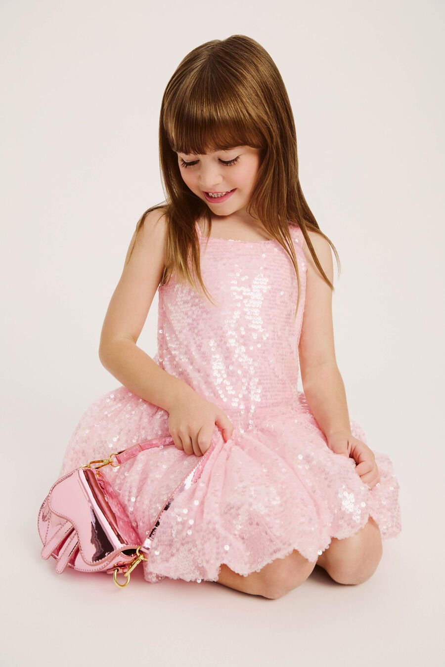 Girls Alanna Mesh Sequin Dress