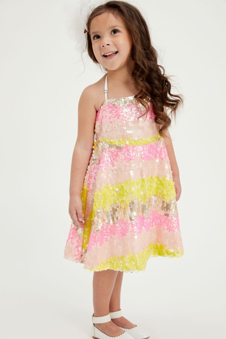 Girls Sequin Halter Dress