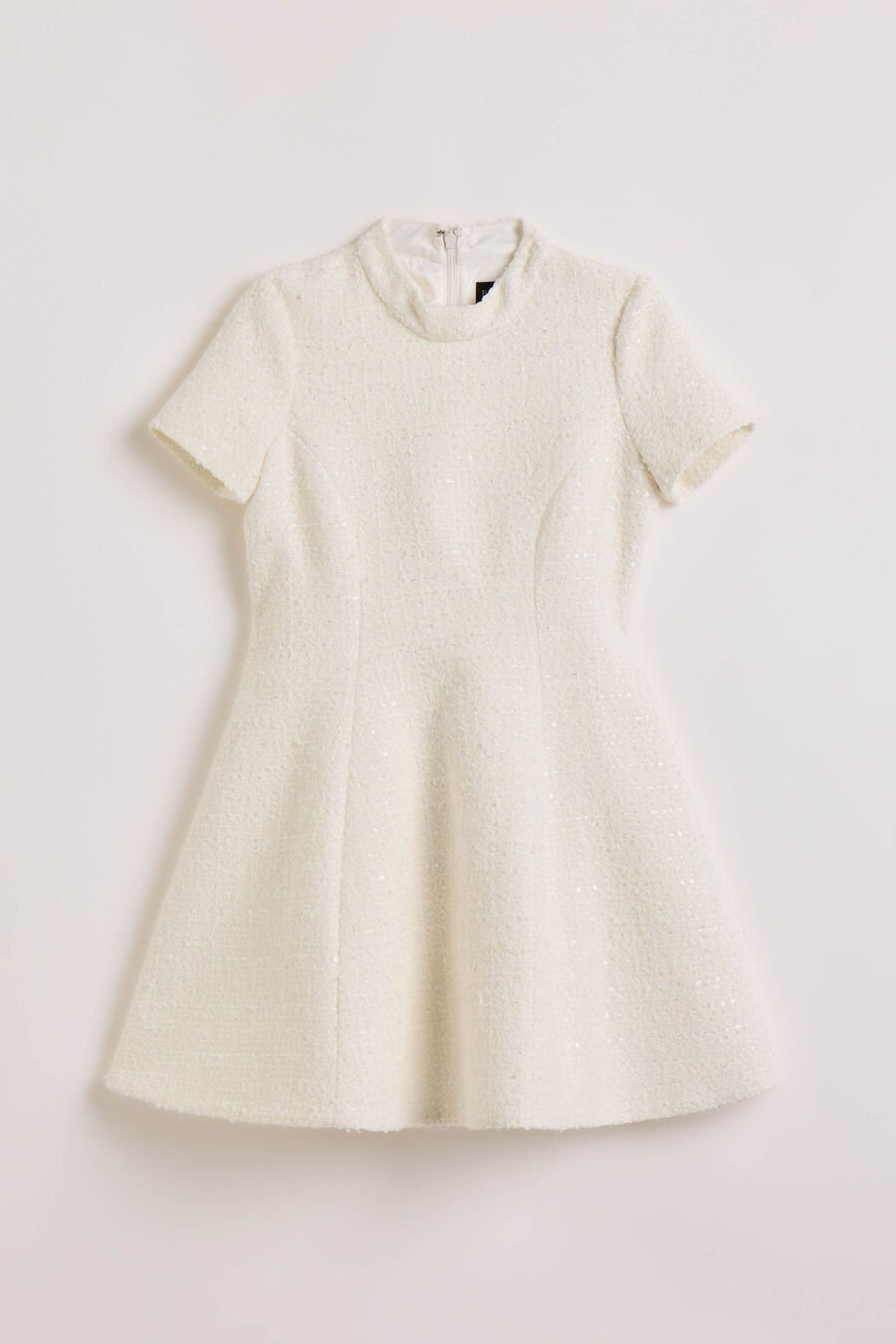 ZEPHYRA BOUCLE MINI DRESS in colour IVORY