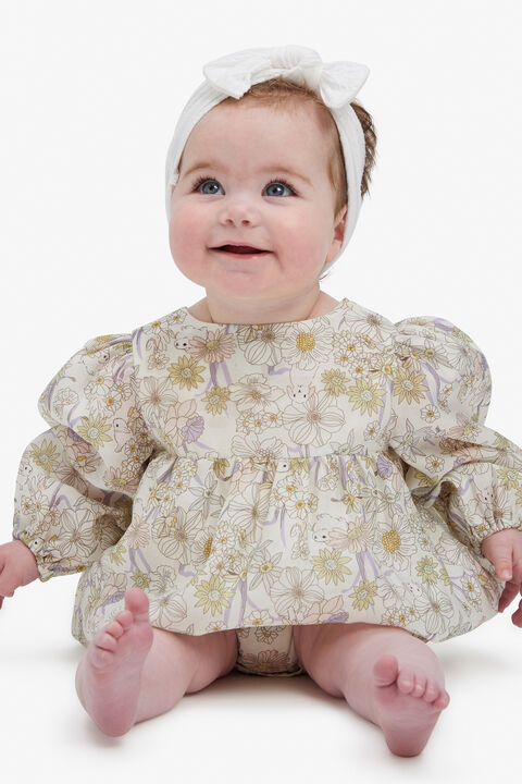 BABY GIRL AMELIA BUNNY GROW in colour CLOUD DANCER