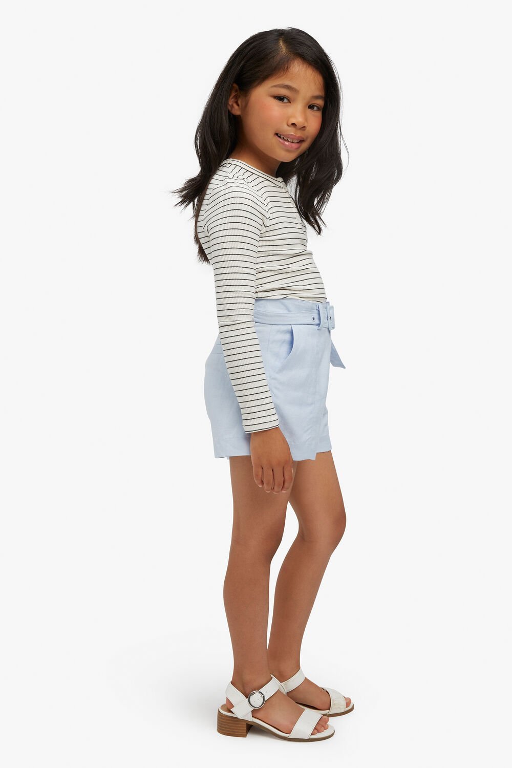 GIRLS HAILEY LINEN SHORT in colour MOONLIGHT BLUE