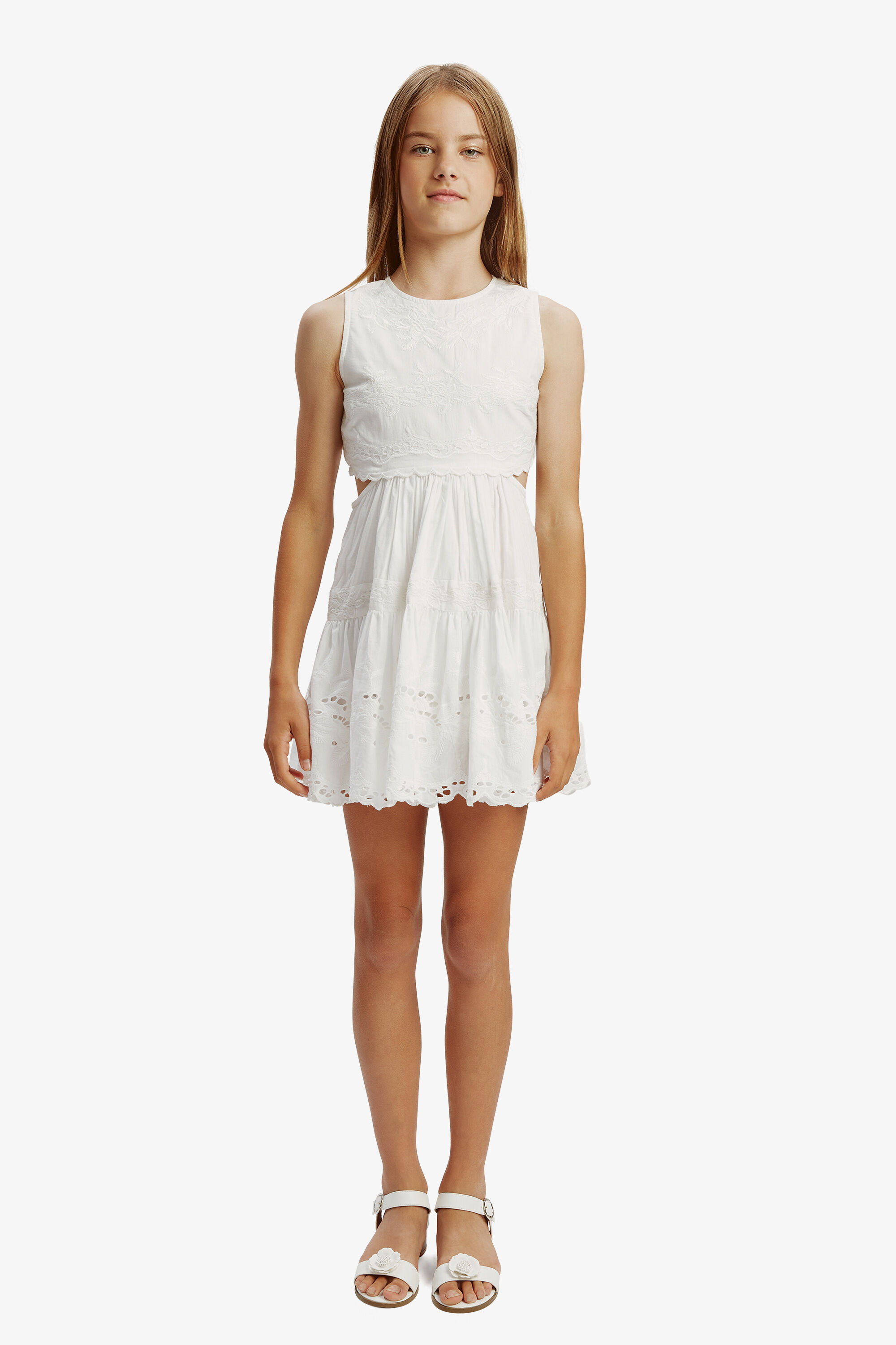 White dress junior top