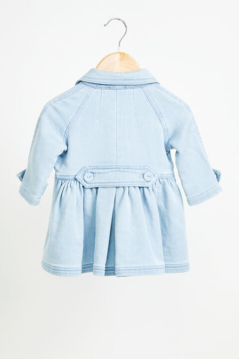 baby girl denim mia trench in colour FADED DENIM