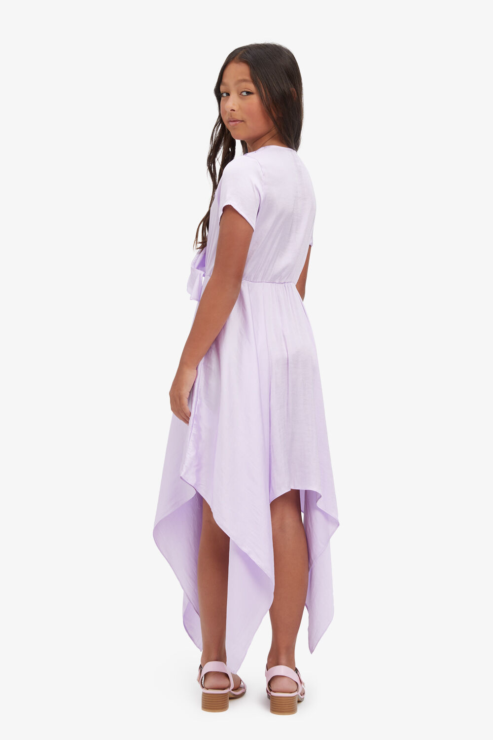 girls carter hanky dress in lilac in colour LILAC CHIFFON