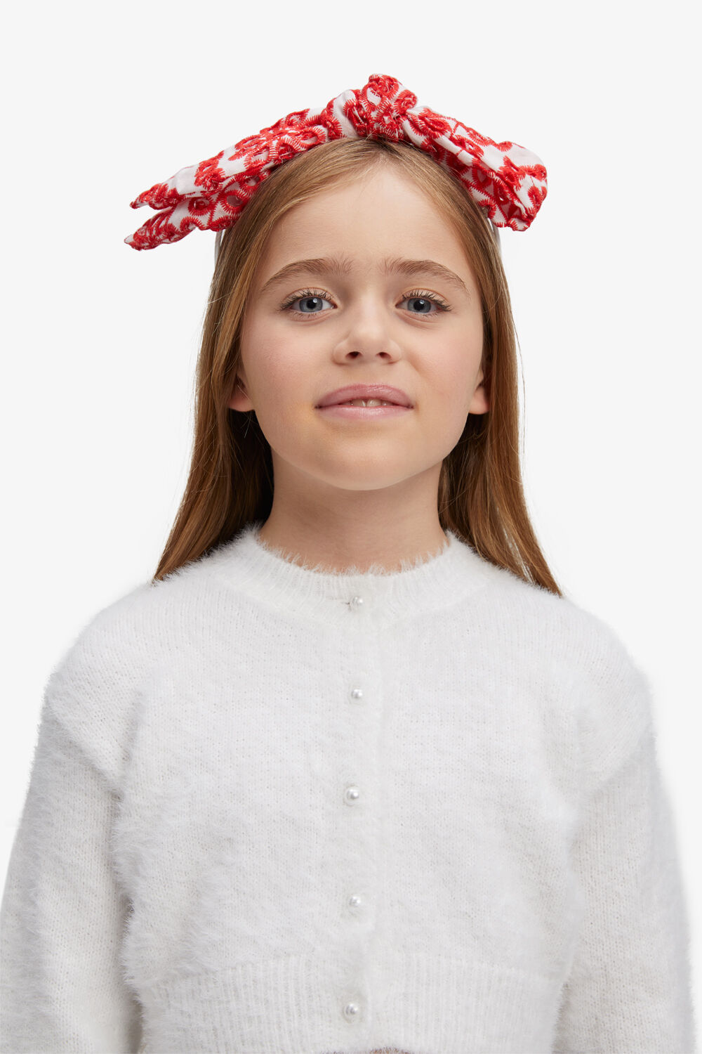 VENICE BOW HEAD BAND in colour POINSETTIA