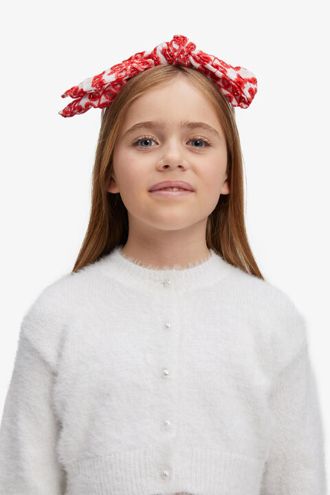 VENICE BOW HEAD BAND in colour POINSETTIA