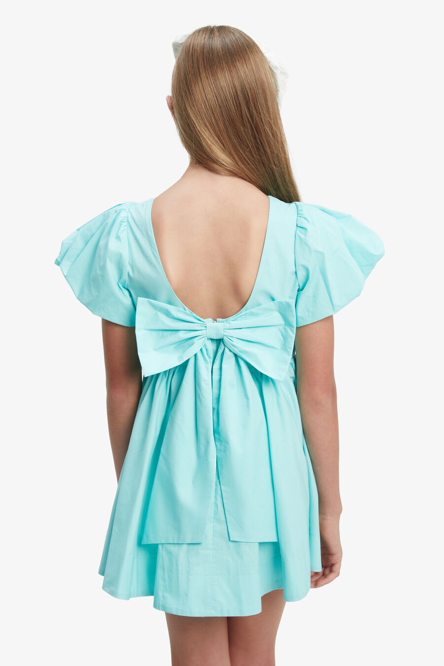 LANAI POPLIN DRESS in colour AQUA