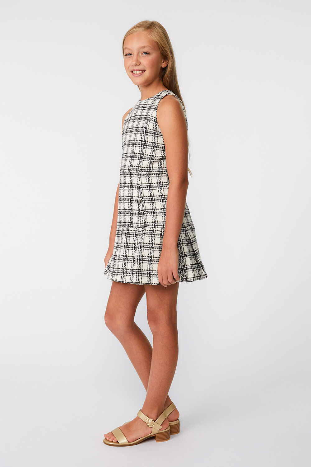 GIRLS MIAMI BOUCLE DRESS in colour GRAY VIOLET