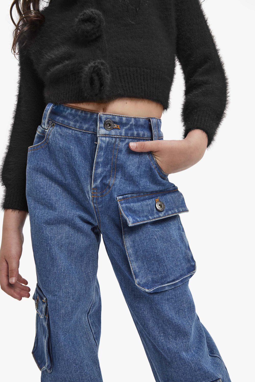DENIM CARGO PANT in colour CITADEL