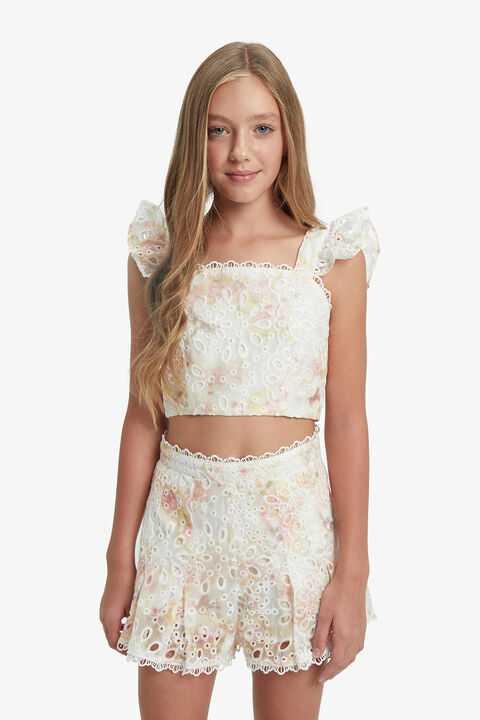 THALIA BRODERIE TOP in colour ORCHID BLOOM