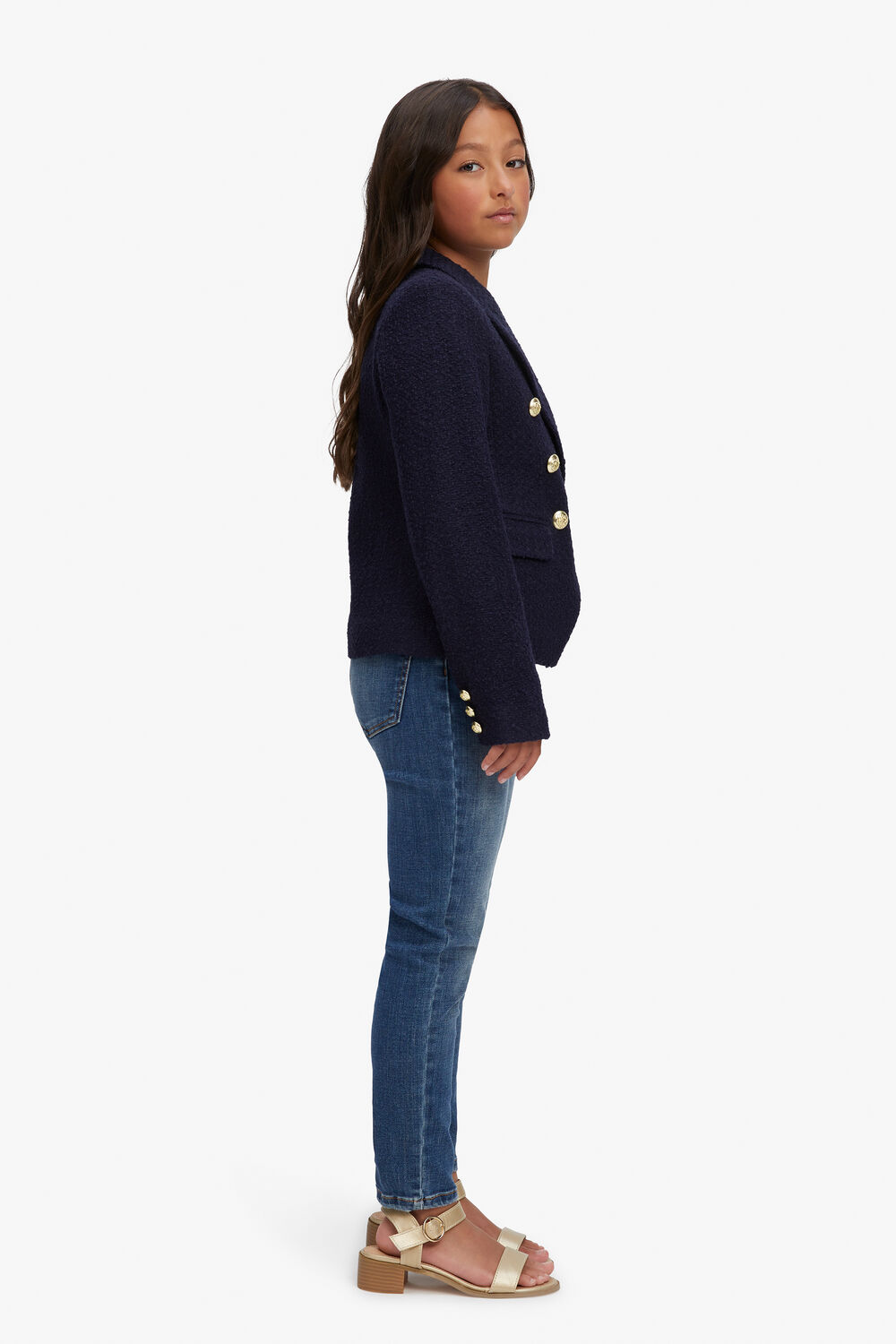 SIMA BOUCLE BLAZER in colour BLACK IRIS
