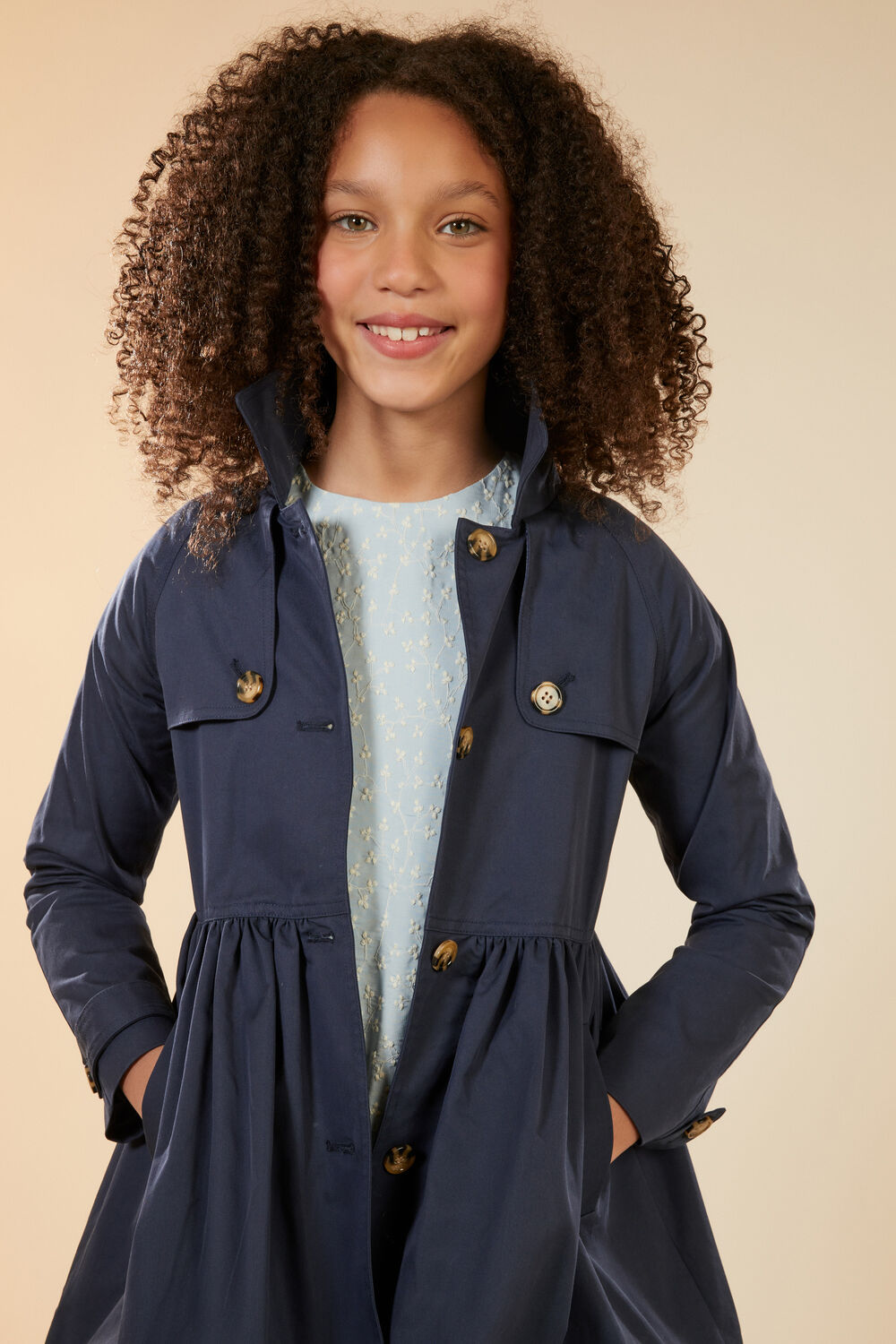 GIRLS MIA CLASSIC TRENCH in colour BLACK IRIS