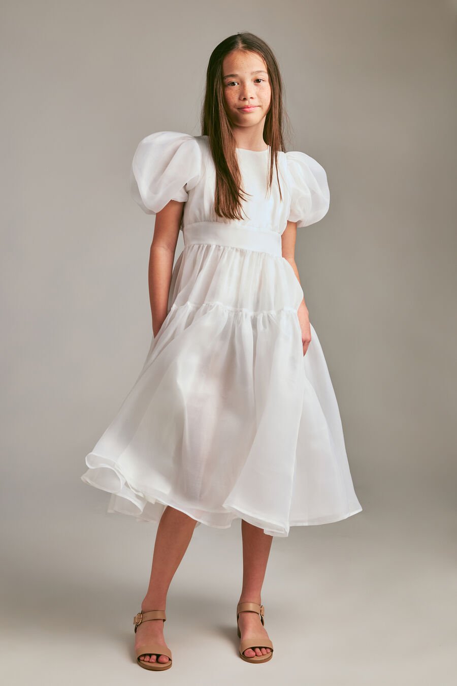 Girls Zoe Organza Midi Dress