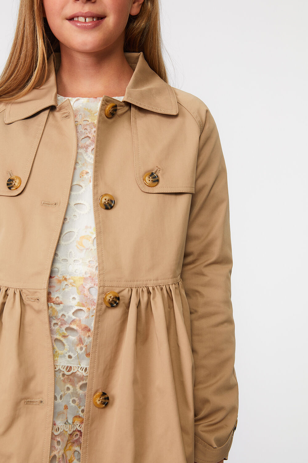 GIRLS MIA CLASSIC TRENCH in colour TAN