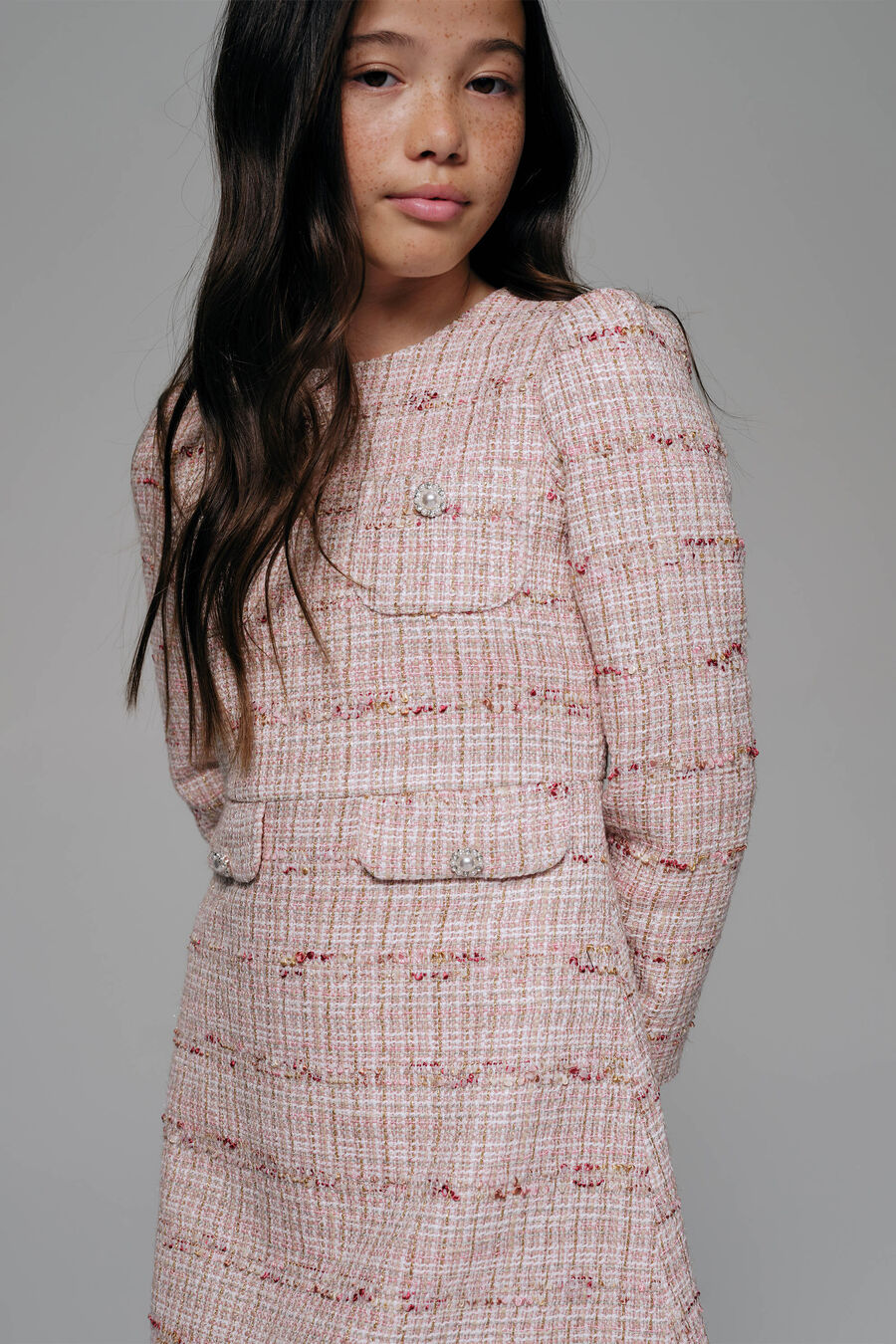 Girls Callie Boucle Mini Dress