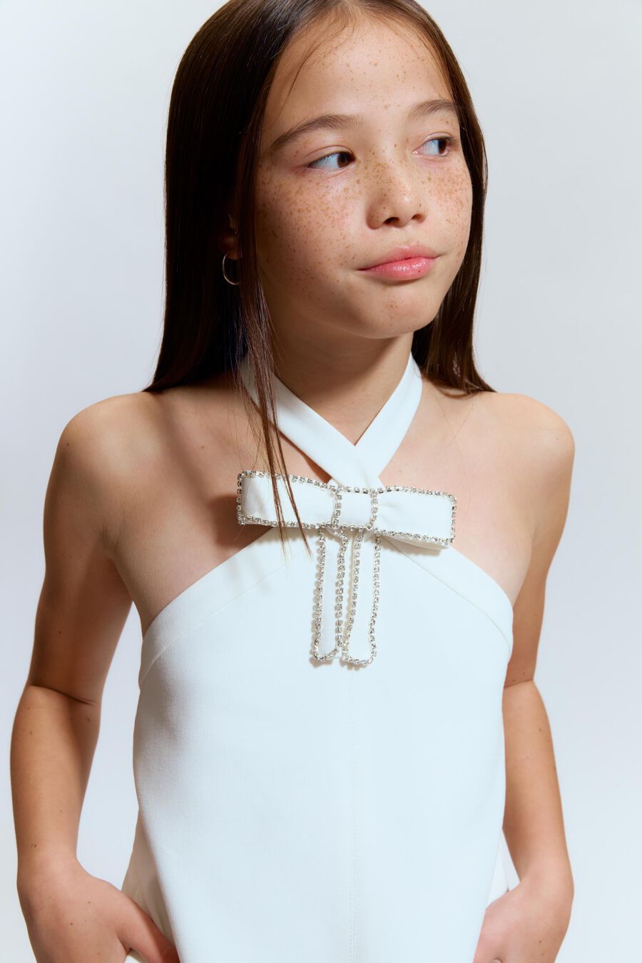 TIFFANY DIAMANTE MINI DRESS in colour Orchid White