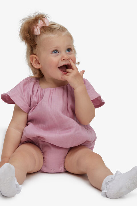 BABY GIRL ALESSA SMOCK GROW in colour PETAL PINK