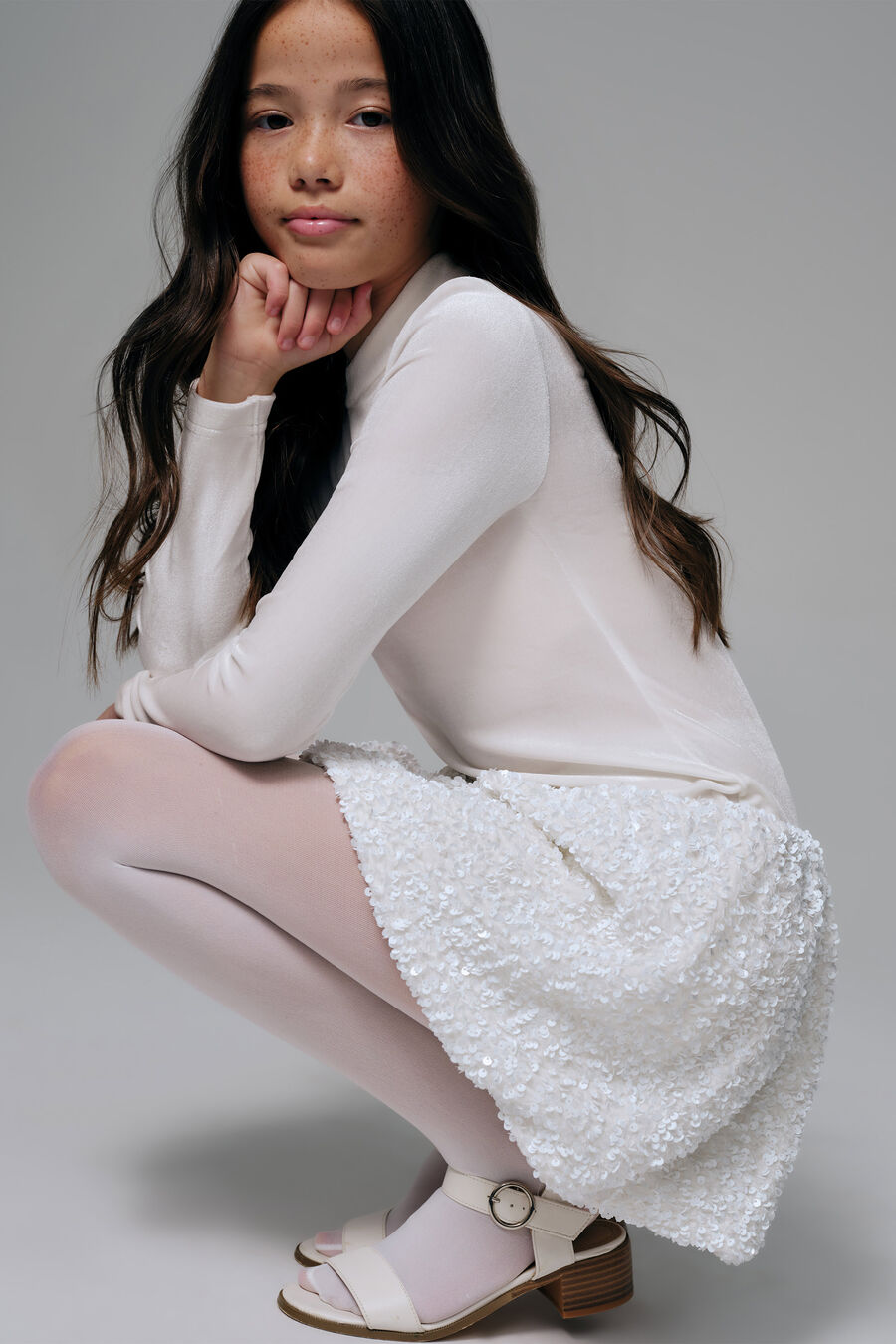 Girls Andi Velour Bubble Dress