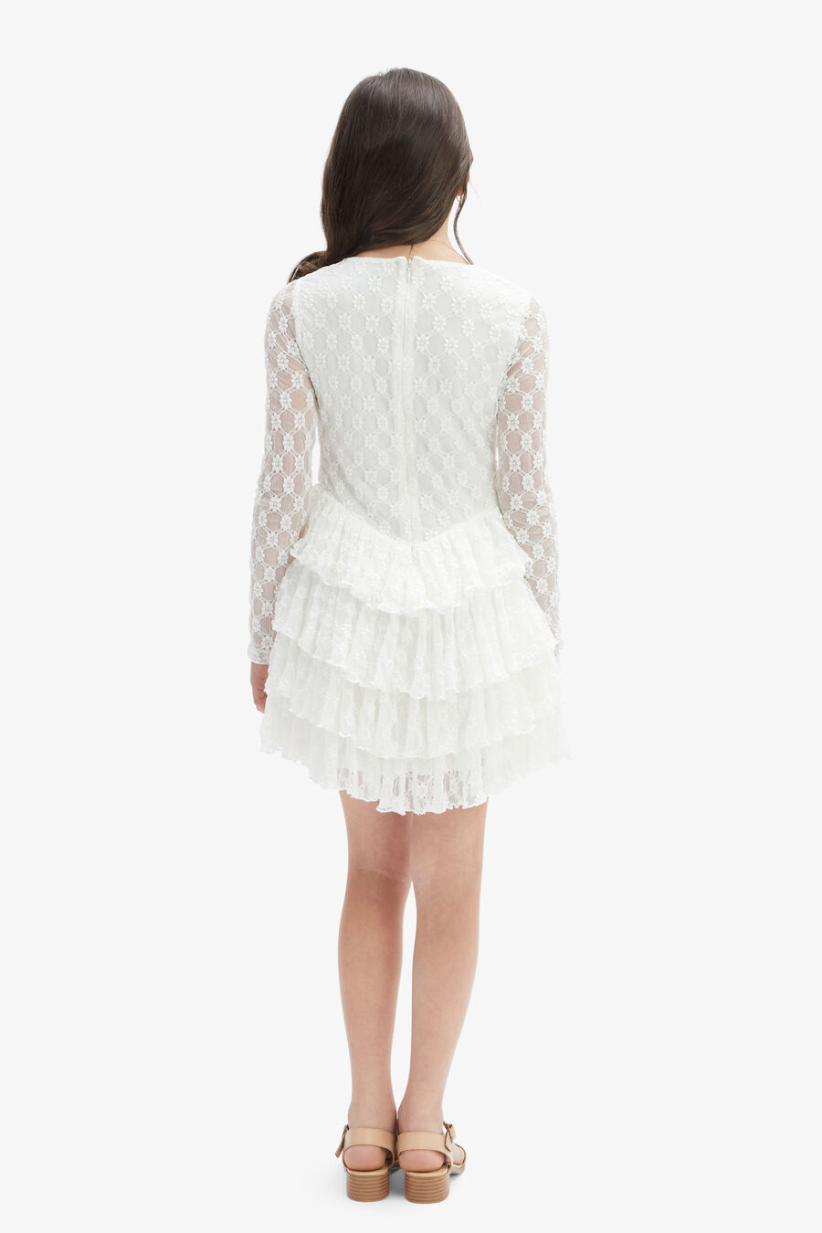 ANDI LONG SLEEVE MINI DRESS in colour ORCHIDWHT